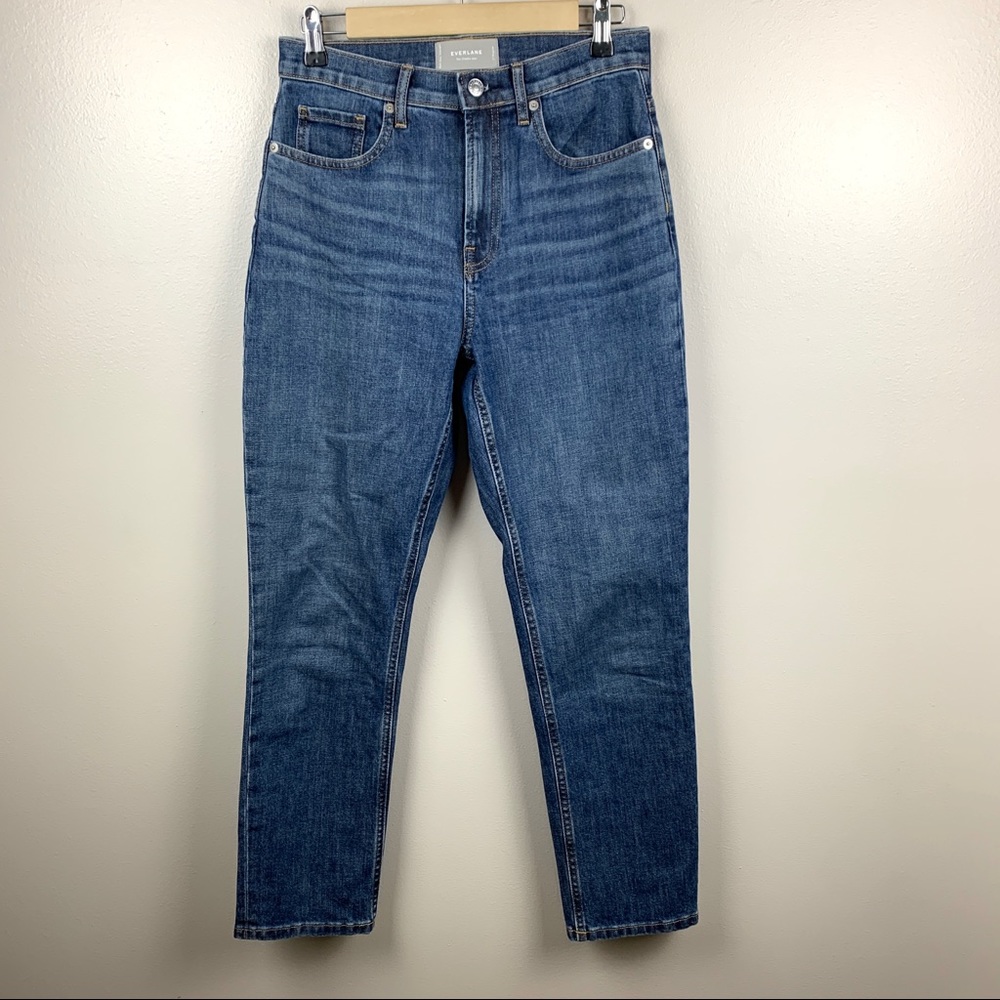 Everlane Cheeky Jeans Straight Leg High Rise High Waist Medium Wash 27 R
